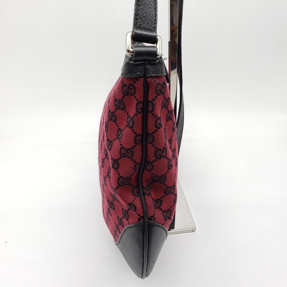 Authentic Gucci GG Canvas Crossbody Red/Black Monogram Leather Trim Shoulder Bag - Picture 4 of 16